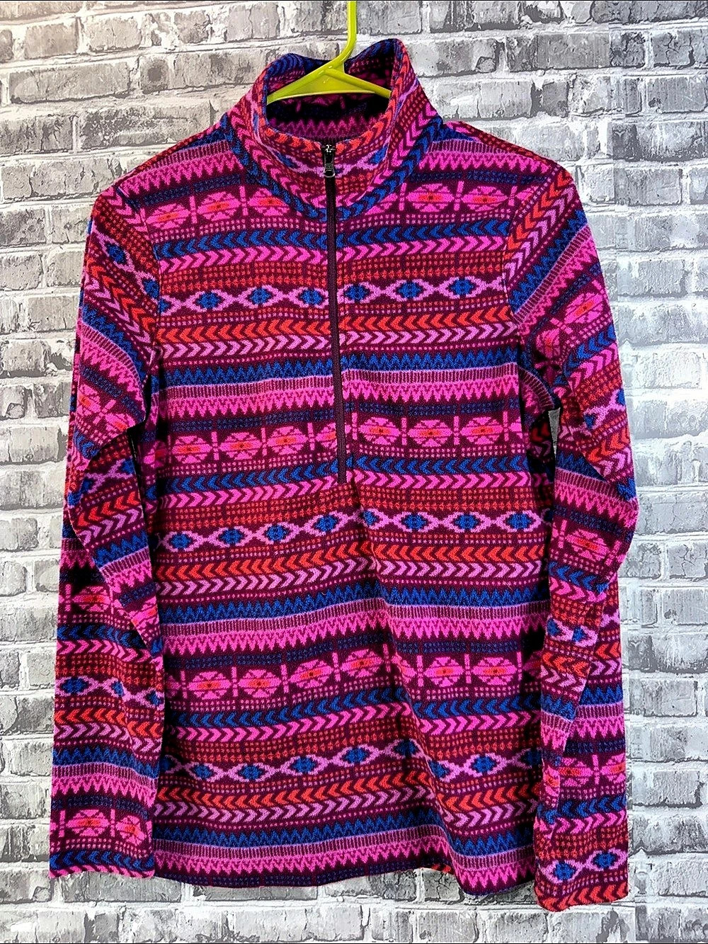Columbia Benton Springs Printed Half Zip Fleece Women'Small Geometric Pullover